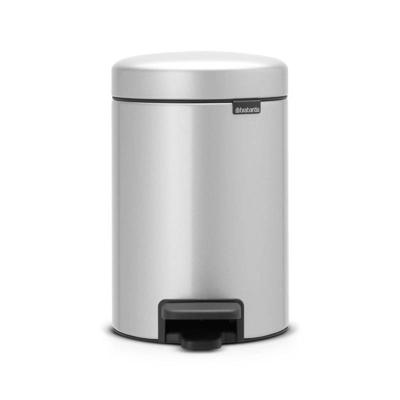PROREGAL Klassischer Tretmülleimer Mit Soft Verschluss 3 Liter HxBxT 26,4 x 16,8 x 23,5 cm Metall Metallik Grau von PROREGAL
