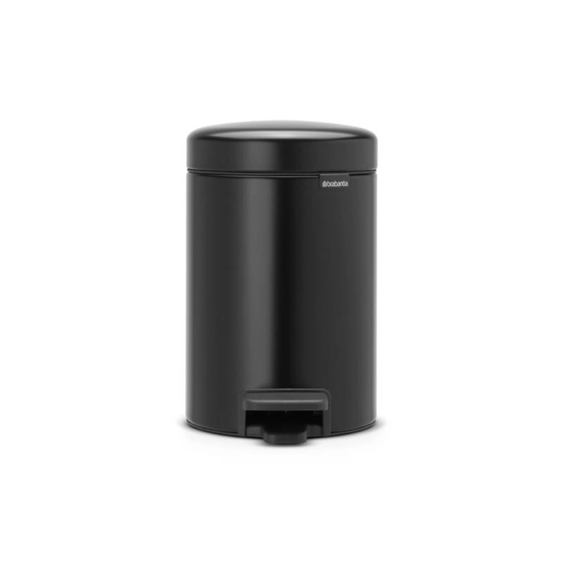 PROREGAL Klassischer Tretmülleimer Mit Soft Verschluss 3 Liter HxBxT 26,4 x 16,8 x 23,5 cm Metall Metallik Schwarz von PROREGAL