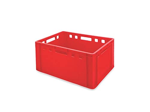 PROREGAL CHEFGASTRO Eurobehälter Fleischerkasten E3 | HxBxT 30x40x60cm | 59 Liter | Rot | Fleischerkiste, Fleischkiste, Metzgerkiste, Fleischbehälter von PROREGAL