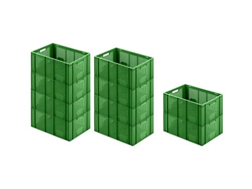PROREGAL CHEFGASTRO SuperSparSet 10x Eurobehälter Obst- und Gemüsekasten | HxBxT 27,4x40x60cm | 54 Liter | Grün | Obst-Gemüsekiste, Obstkorb, Transportbox von PROREGAL