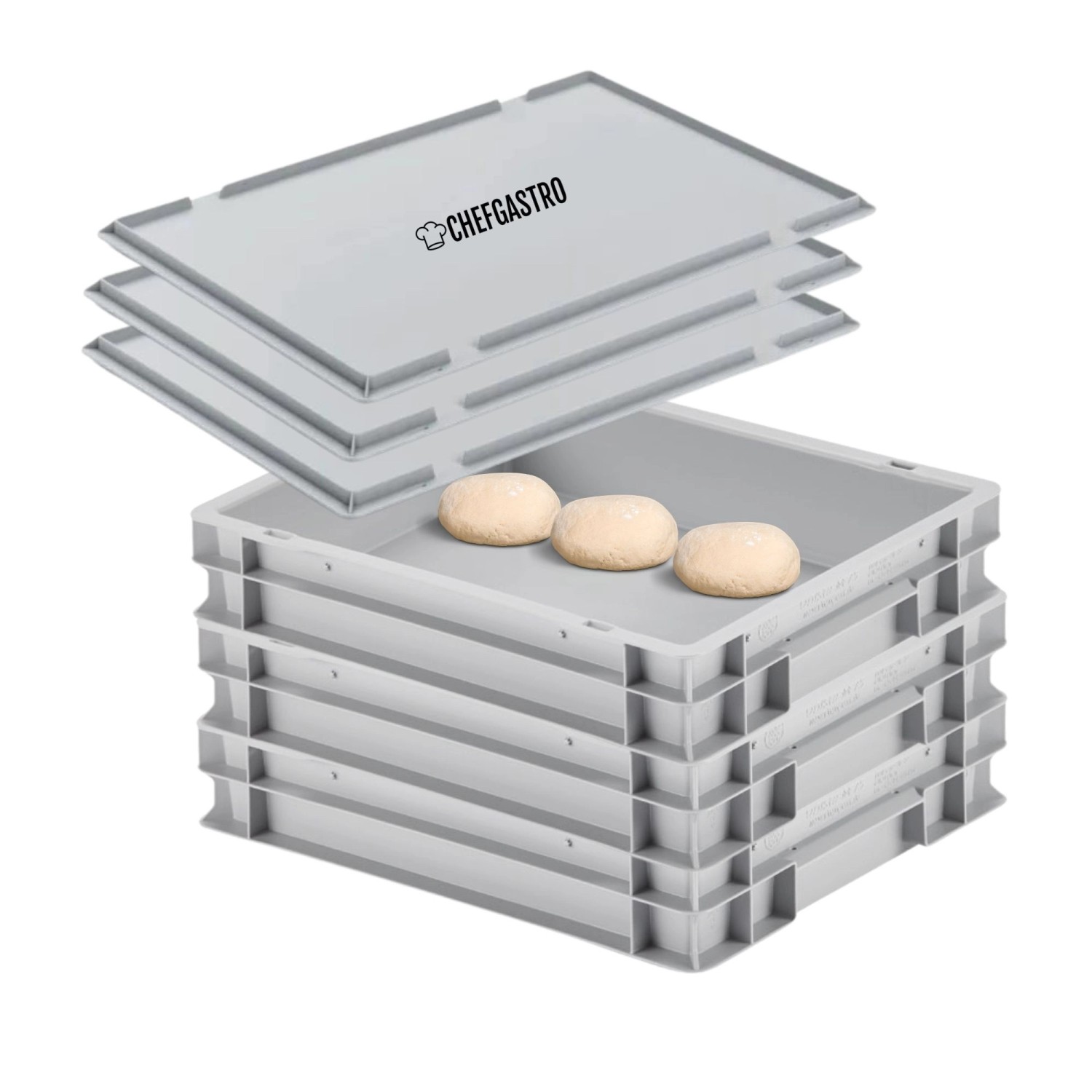 CHEFGASTRO SuperSparSet 3 x Pizzaballenbox Mit 3 x Deckel HxBxT 8,5 x 30 x 40 cm 9 Liter Teigwanne Für Pizzateig Sstapelbare Pizzabox CHEFGASTRO SuperSparSet 3 x Pizzaballenbox Mit 3 x Deckel HxBxT 8,5 x 30 x 40 cm 9 Liter Teigwanne Für Pizzateig Sstapelbare Pizzabox von PROREGAL