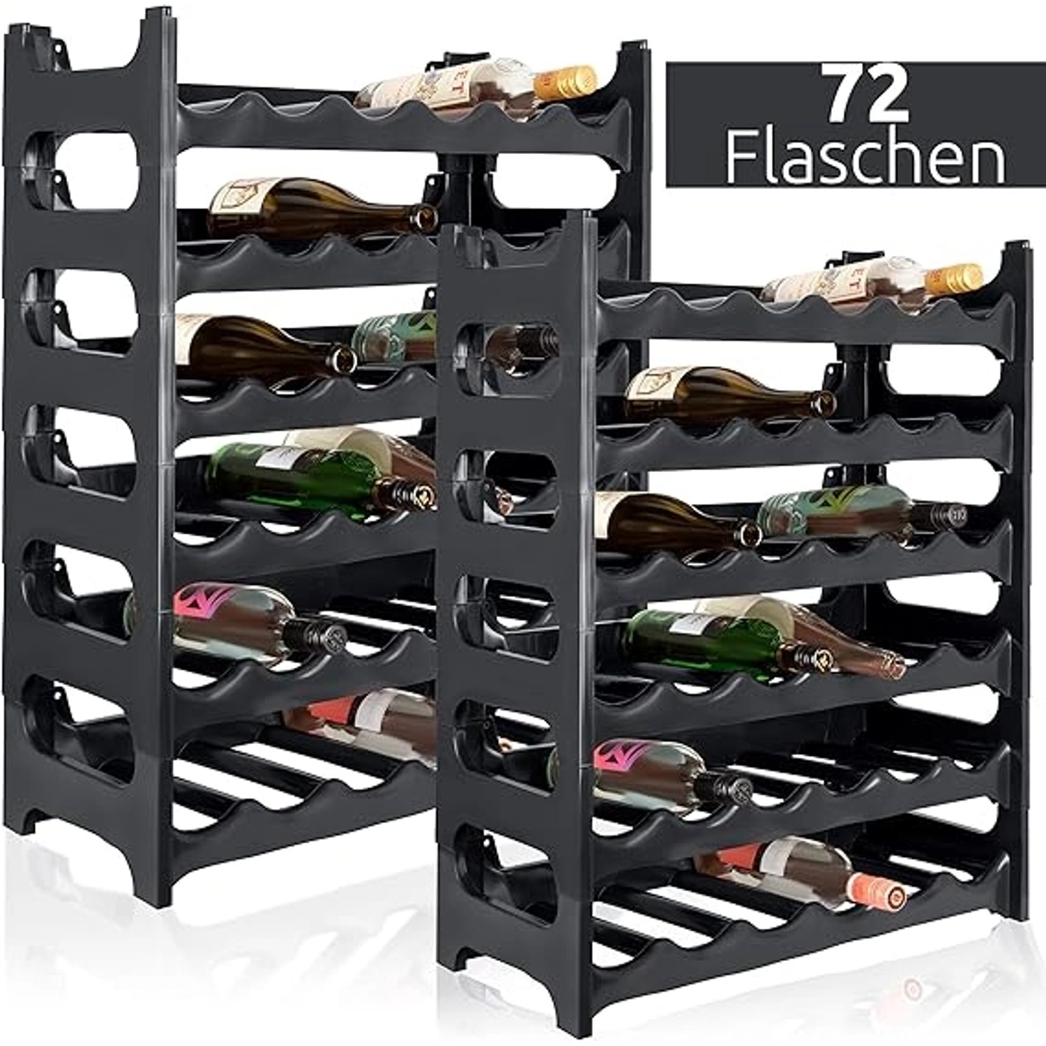 PROREGAL CURVA Weinregal 12x Ebenen für 72 FlaschenHxBxT 144x60x30cmSchwarz PROREGAL CURVA Weinregal 12x Ebenen für 72 FlaschenHxBxT 144x60x30cmSchwarz von PROREGAL