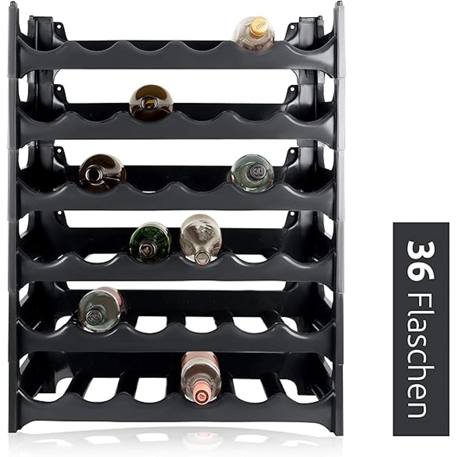 PROREGAL CURVA Weinregal 6x Ebenen für 36 Flaschen HxBxT 72x60x30cm Schwarz PROREGAL CURVA Weinregal 6x Ebenen für 36 Flaschen HxBxT 72x60x30cm Schwarz von PROREGAL