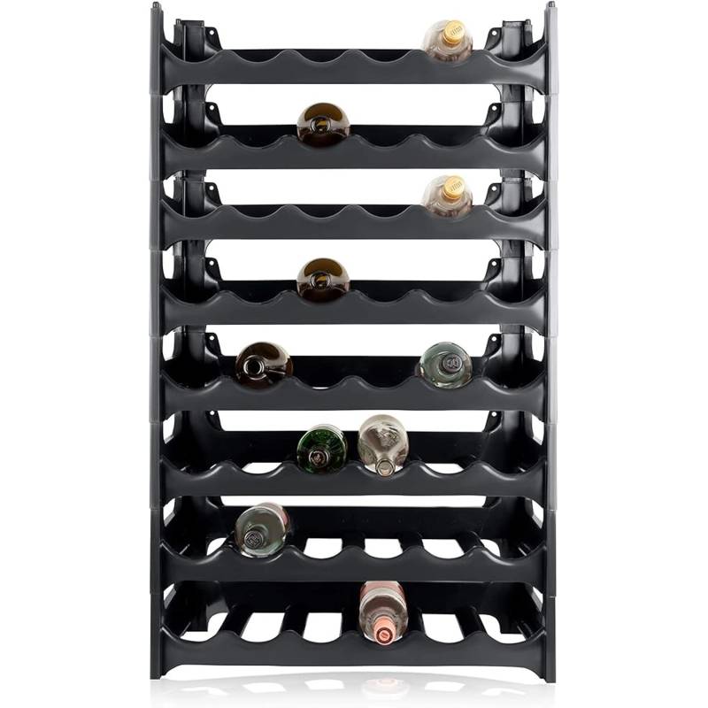 PROREGAL CURVA Weinregal 8x Ebenen für 48 FlaschenHxBxT 96x60x30cmSchwarz von PROREGAL