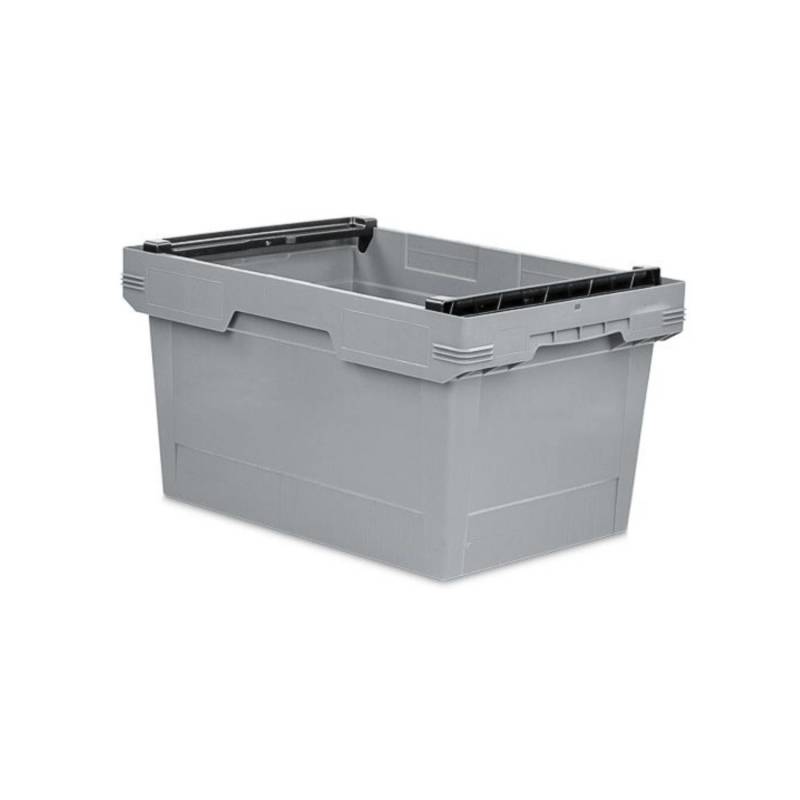 PROREGAL Conical Mehrweg-Stapelbehälter mit Stapelbügel Grau HxBxT 32,3 x 40 x 60 cm 58 Liter Lagerbox Eurobox Transportbox von PROREGAL