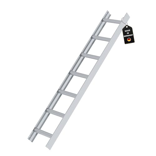 PROREGAL Dachleiter | Alu Natur | 7 Sprossen | Leiter, Teleskopleiter, Trittleiter, Bockleiter, Sprossen-Doppelleiter von PROREGAL