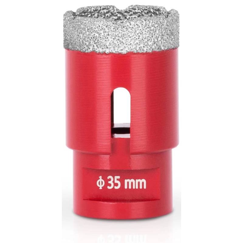 PROREGAL Diamant Bohrkronenaufsatz Premium Crystal 35 mm für Fliesen Glas Feinsteinzeug Keramik Granit Steinfliesen Winkelschleifer Flex M14 von PROREGAL