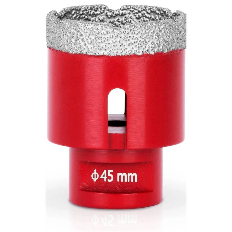 PROREGAL Diamant Bohrkronenaufsatz Premium Crystal 45 mm für Fliesen Glas Feinsteinzeug Keramik Granit Steinfliesen Winkelschleifer Flex M14 von PROREGAL