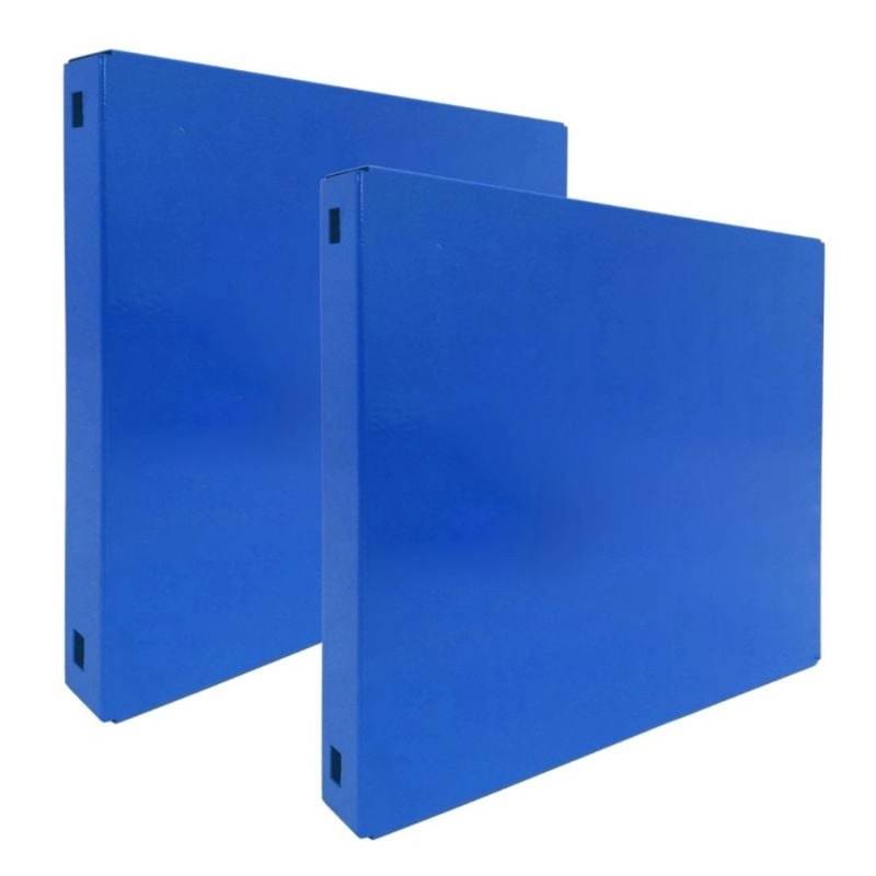 PROREGAL Doppelpack 2x Memoboard aus Stahl Geschlossen HxBxT 30 x 30 x 3,5 cm Blau Wandtafel Trägersystem von PROREGAL