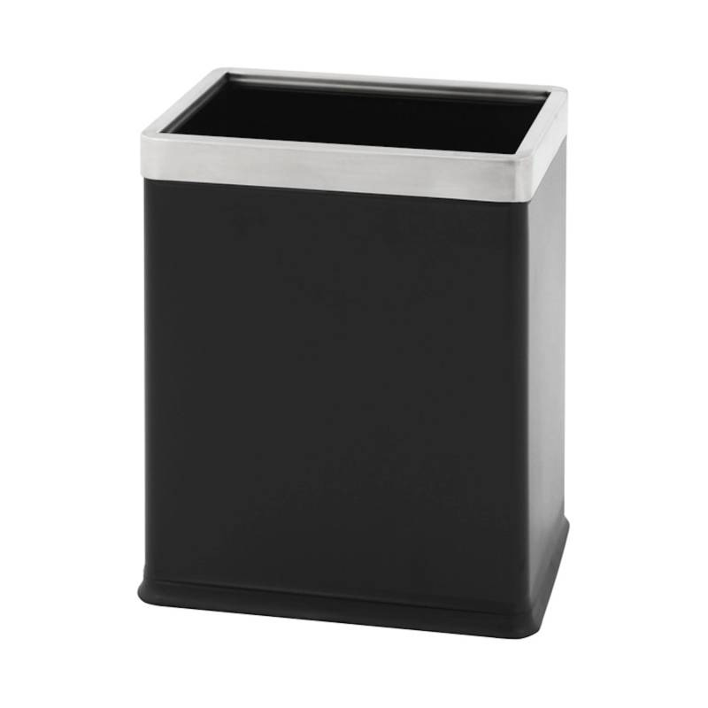 PROREGAL Doppelwandiger Eckiger Edelstahl Papierkorb 10 Liter HxBxT 27,5 x 16,6 x 22,5 cm Schwarz von PROREGAL