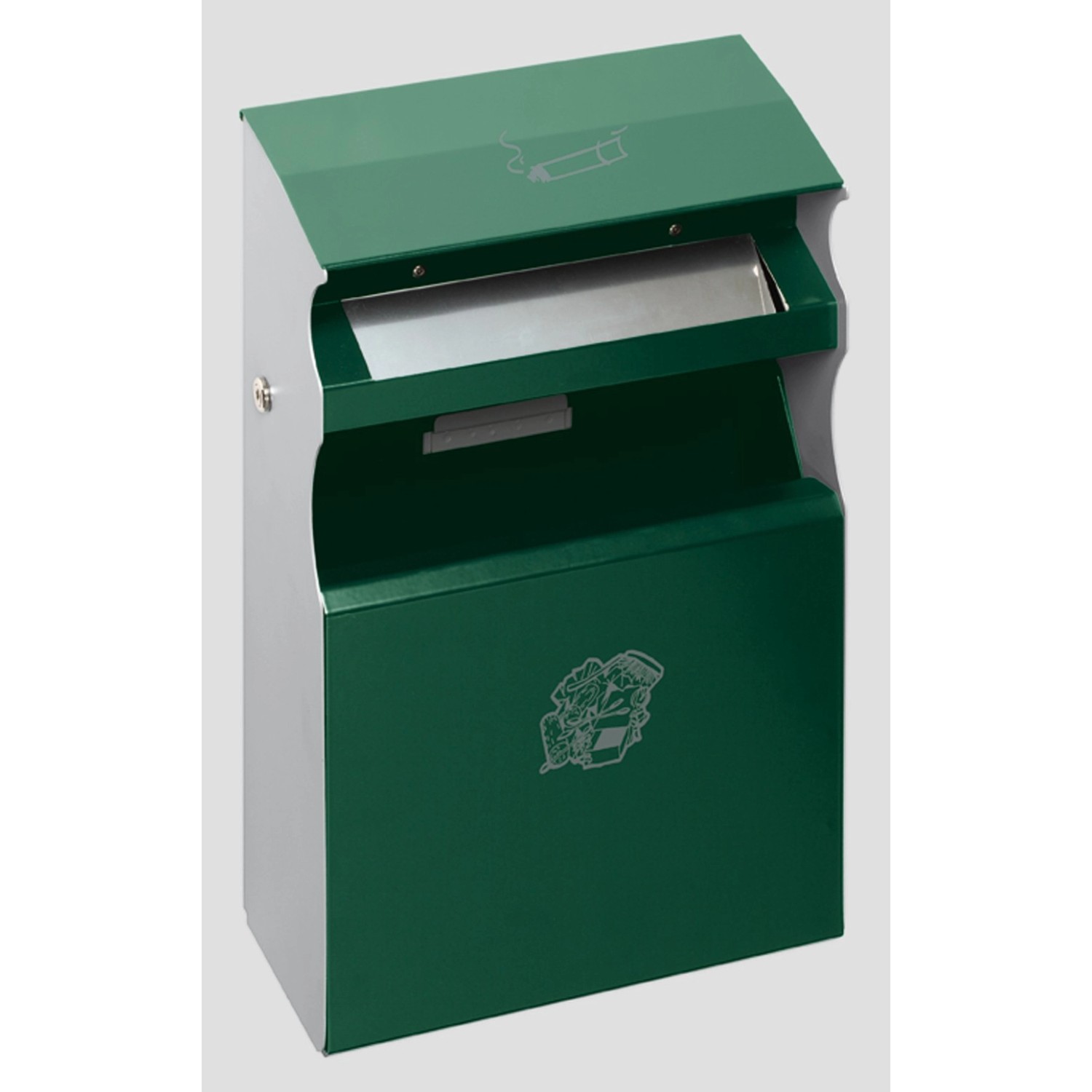 PROREGAL Eckiger Kombiascher Mit Einwurfblende 15 Liter HxBxT 54 x 30 x 14 cm Verzinkter Stahl Grün PROREGAL Eckiger Kombiascher Mit Einwurfblende 15 Liter HxBxT 54 x 30 x 14 cm Verzinkter Stahl Grün von PROREGAL