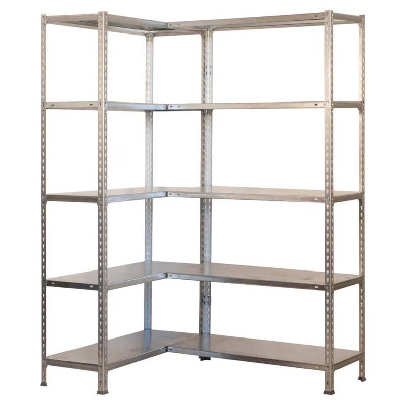 PROREGAL Eckregal BIG Metal Shark HxBxT 200 x 140 x 40 cm Fachlast 80 kg Verzinkt von PROREGAL
