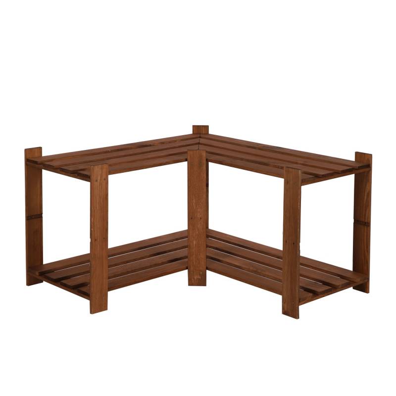 PROREGAL Eckregal Pinepeak HxBxT 50 x 85 x 38 cm 2 Fachboden 1,2 cm Dickes Kiefernholz Braun von PROREGAL