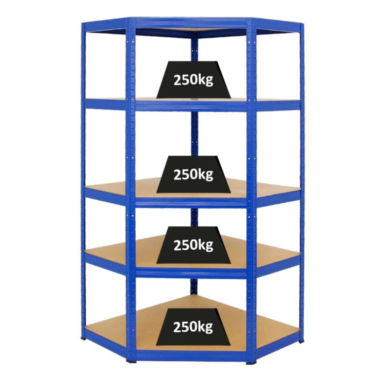 PROREGAL Eckregal Slim Elephant HxBxT 180 x 90 x 45 cm Fachlast 250 kg Blau von PROREGAL