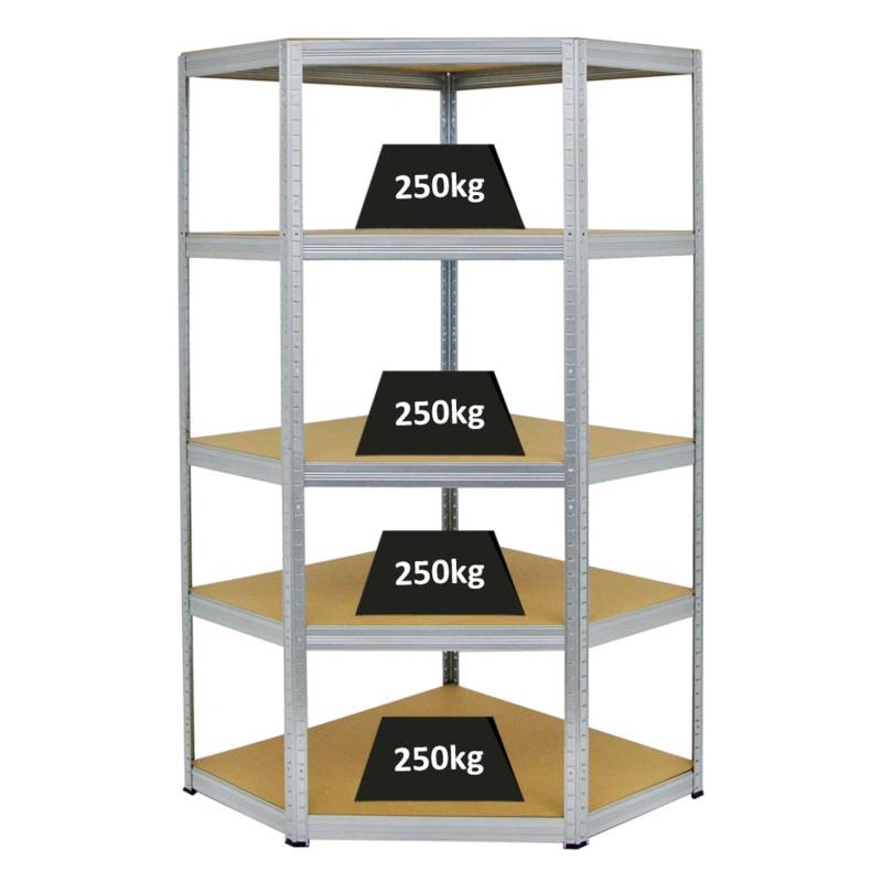 PROREGAL Eckregal Slim Elephant HxBxT 180 x 90 x 45 cm Fachlast 250 kg Verzinkt von PROREGAL