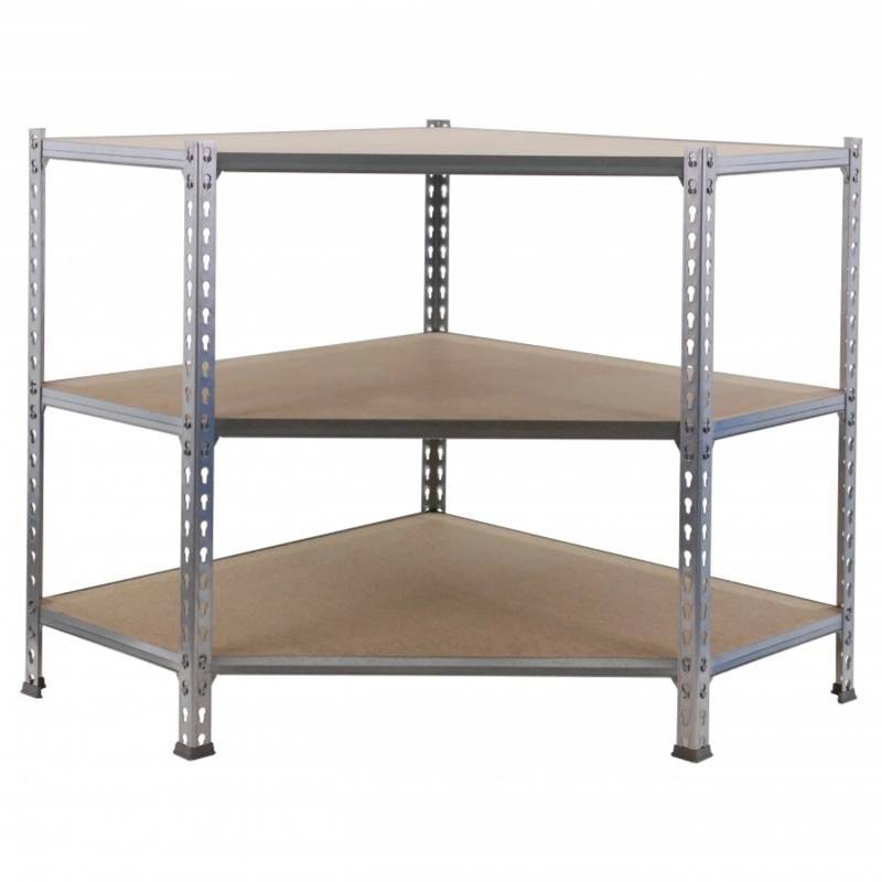 PROREGAL Eckregal Small Muli HxBxT 90 x 90 x 40 cm 3 Fachböden Fachlast 200 kg Verzinkt von PROREGAL