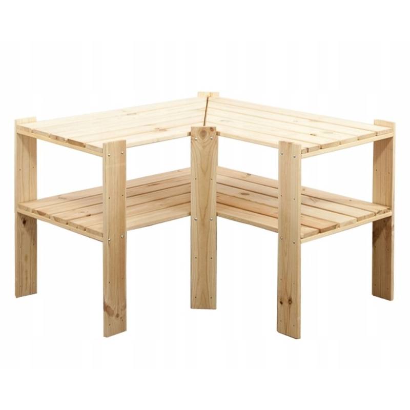 PROREGAL Eckregal Woodland HxBxT 64 x 80 x 50 cm Fachlast 120 kg 3 Fachboden Kiefernholz Natur von PROREGAL