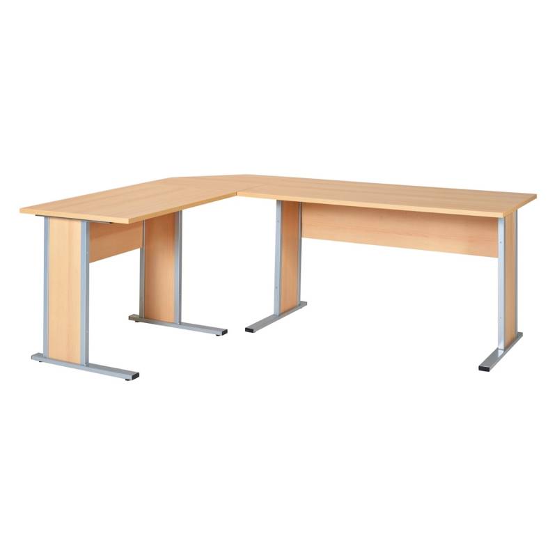 PROREGAL Eckschreibtisch Lion HxBxT 75 x 205 x 155 cm Kurze Seite Links Buche von PROREGAL