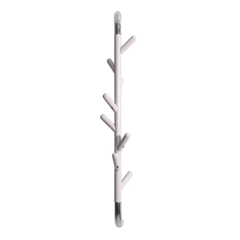 PROREGAL Elegante Drehbare Wandgarderobe Mit 8 Haken HxBxT 80 x 13 x 15 cm Weiß & Haken Verchromt von PROREGAL