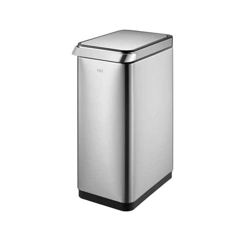 PROREGAL Eleganter Abfalleimer Aus Gebürstetem Edelstahl Mit Touch Bar 30 Liter HxBxT 62,3 x 26 x 40,8 cm Silber von PROREGAL
