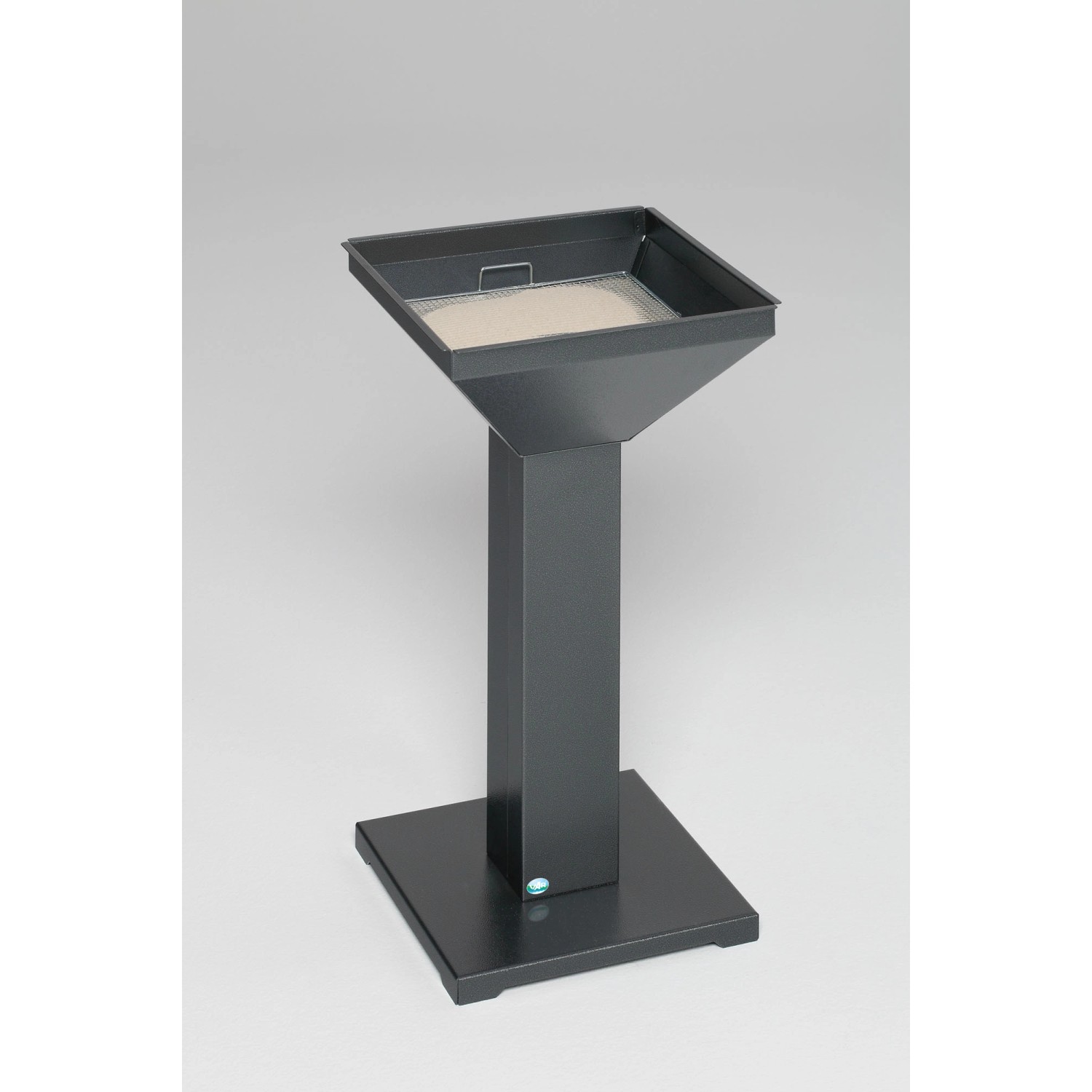 PROREGAL Eleganter Ascher Mit Standsicherer Bodenplatte Inkl. Kippensieb HxBxT 73 x 32,5 x 32,5 cm Verzinkter Stahl Grau von PROREGAL