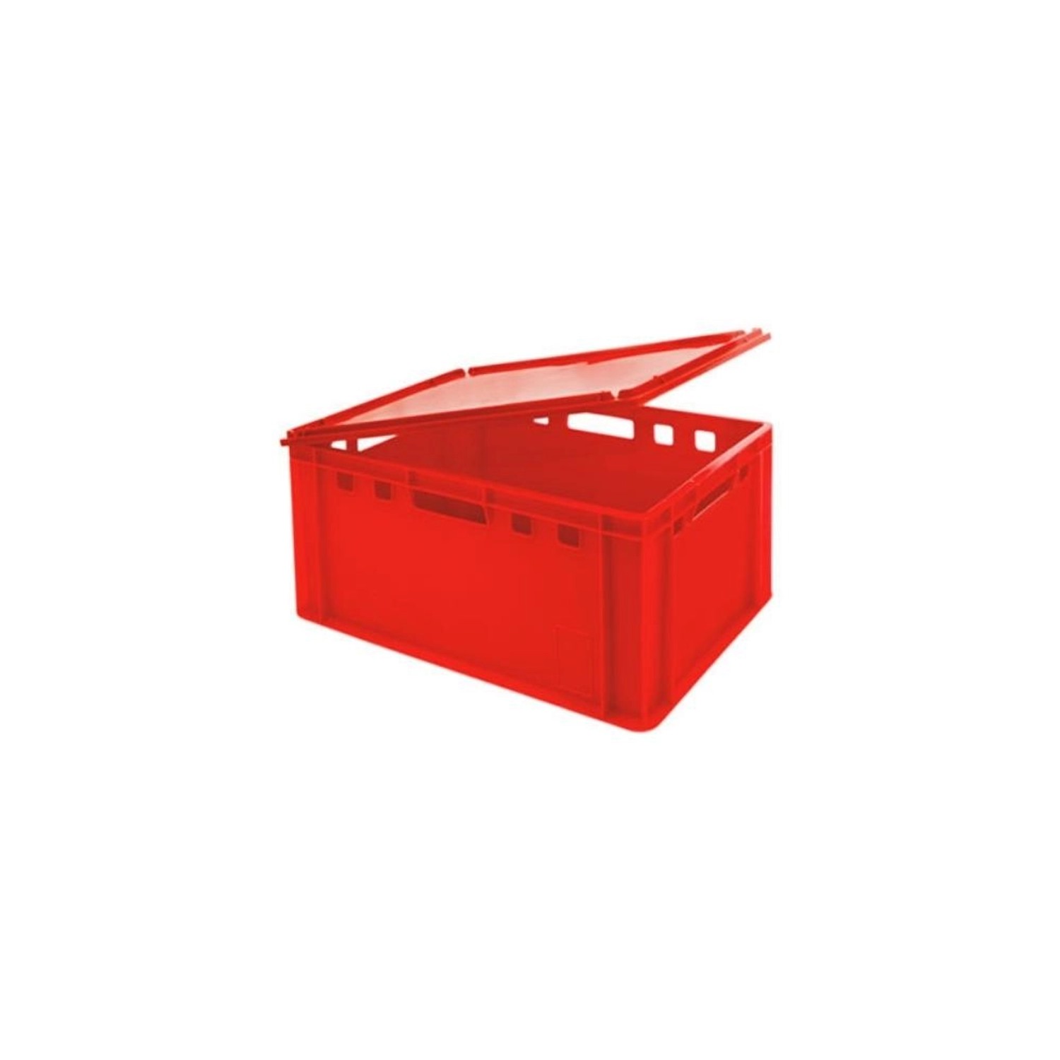 PROREGAL Eurobehälter Fleischerkasten E3 mit Auflagedeckel HxBxT 30 x 40 x 60 cm 59 Liter Rot Fleischerkiste Fleischkiste Metzgerkiste von PROREGAL