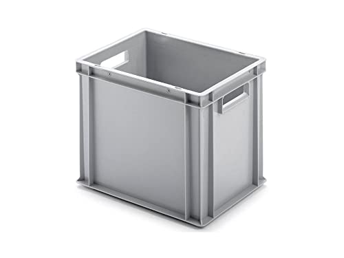 PROREGAL Eurobehälter mit offenem Griff | HxBxT 32x30x40cm | 29 Liter | Grau | Eurobox, Transportbox, Transportbehälter, Stapelbehälter von PROREGAL