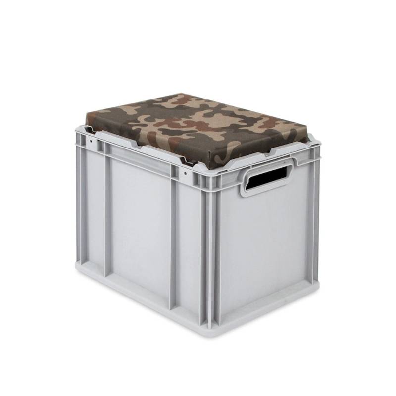 Eurobox NextGen Seat Box Camouflage HxBxT 36,5 x 30 x 40 cm 30 Liter Griffe Offen Eurobehälter Sitzbox Transportbox von PROREGAL