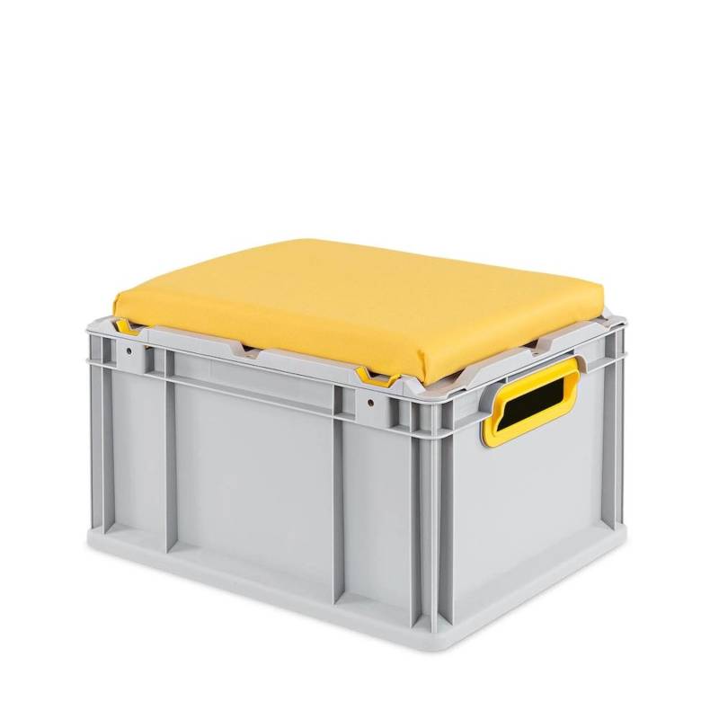 Eurobox NextGen Seat Box Gelb HxBxT 26,5 x 30 x 40 cm 20 Liter Griffe Offen Eurobehälter Sitzbox Transportbox Transportbehälter Stapelbehälter von PROREGAL