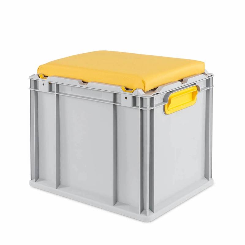 Eurobox NextGen Seat Box Gelb HxBxT 36,5 x 30 x 40 cm 30 Liter Griffe Geschlossen Eurobehälter Sitzbox Transportbox von PROREGAL