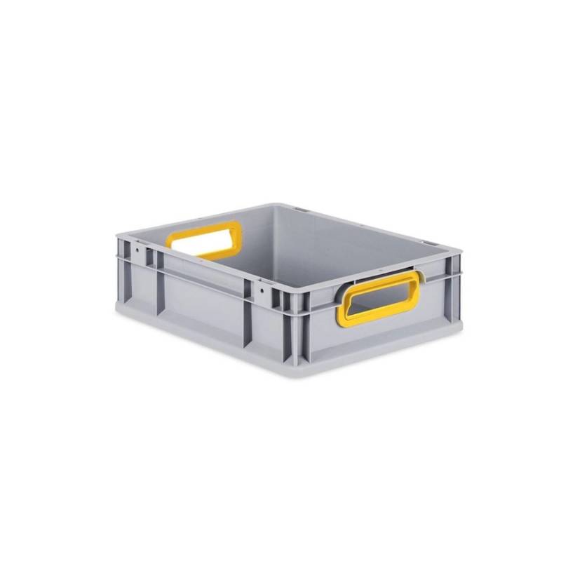 PROREGAL Eurobox Nextgen Color HxBxT 12 x 30 x 40 cm 11 Liter Griffe Gelb Offen Glatter Boden Eurobehälter Transportbox von PROREGAL