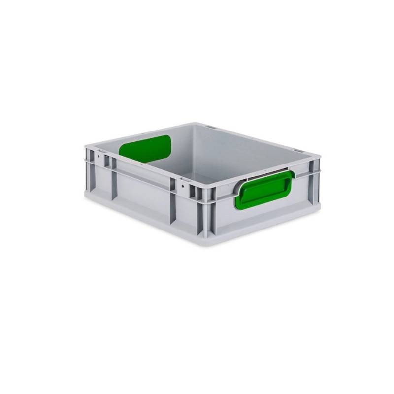 PROREGAL Eurobox Nextgen Color HxBxT 12 x 30 x 40 cm 11 Liter Griffe Grün Geschlossen Glatter Boden Eurobehälter Transportbox von PROREGAL