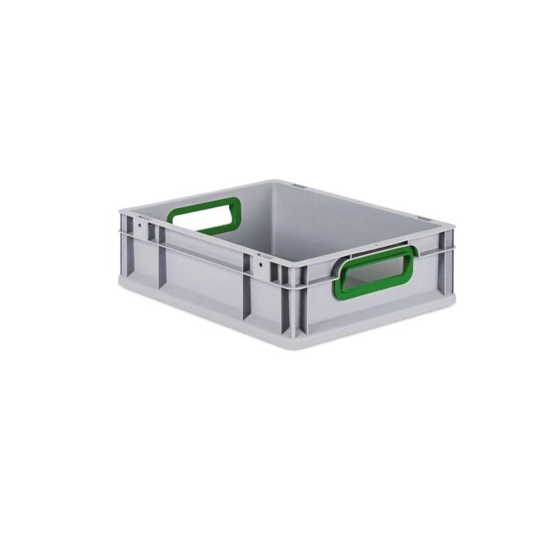 PROREGAL Eurobox Nextgen Color HxBxT 12 x 30 x 40 cm 11 Liter Griffe Grün Offen Glatter Boden Eurobehälter Transportbox von PROREGAL