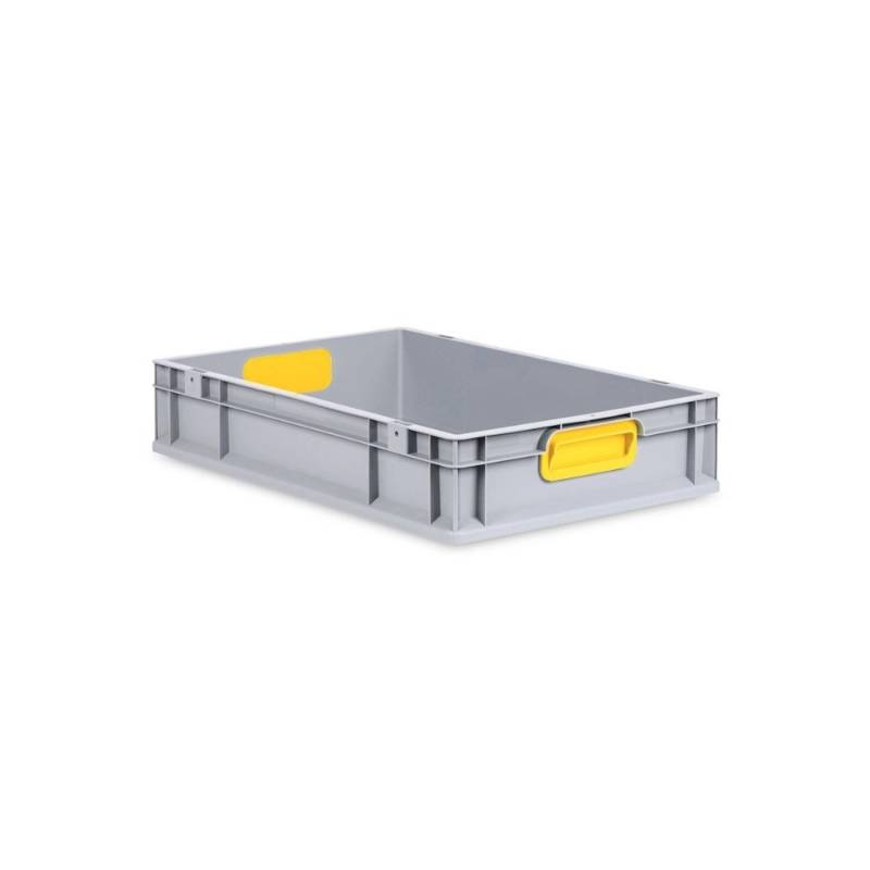 PROREGAL Eurobox Nextgen Color HxBxT 12 x 40 x 60 cm 23 Liter Griffe Gelb Geschlossen Glatter Boden Eurobehälter Transportbox von PROREGAL