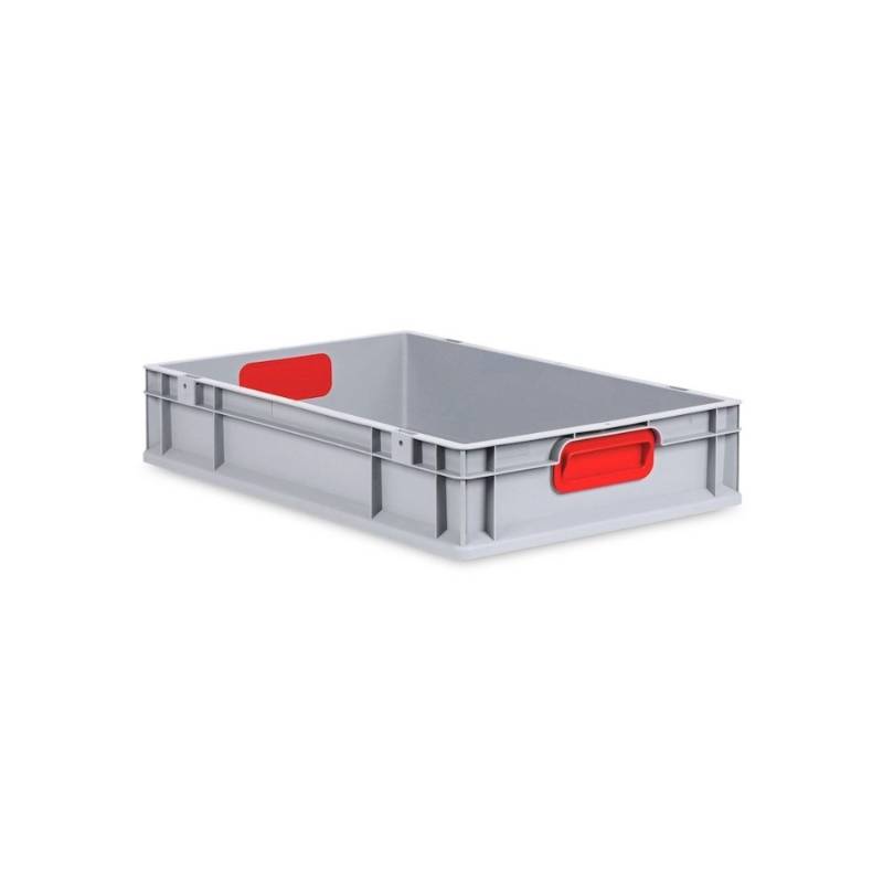 PROREGAL Eurobox Nextgen Color HxBxT 12 x 40 x 60 cm 23 Liter Griffe Rot Geschlossen Glatter Boden Eurobehälter Transportbox von PROREGAL