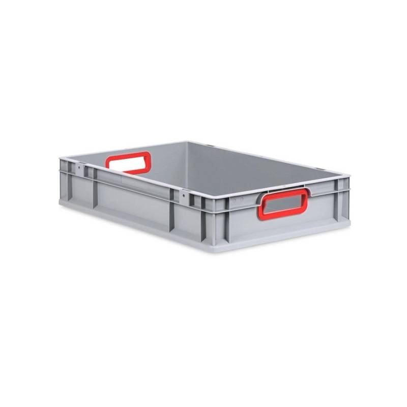 PROREGAL Eurobox Nextgen Color HxBxT 12 x 40 x 60 cm 23 Liter Griffe Rot Offen Glatter Boden Eurobehälter Transportbox von PROREGAL