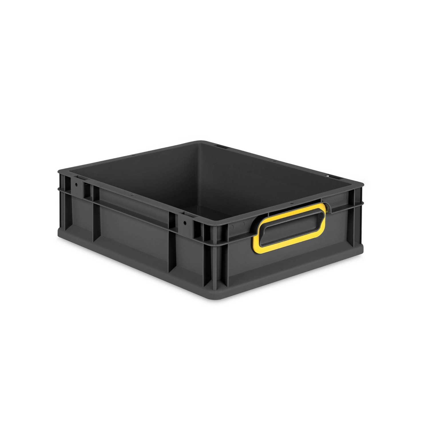 PROREGAL Eurobox Nextgen Color HxBxT 12x30x40cm 11 Liter Griffe Gelb Geschlossen Schwarz Eurobehälter Transportbox Transportbehälter von PROREGAL