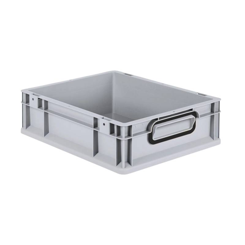 PROREGAL Eurobox Nextgen Color HxBxT 12x30x40cm 11 Liter Griffe Schwarz Geschlossen Grau Eurobehälter Transportbox Transportbehälter von PROREGAL