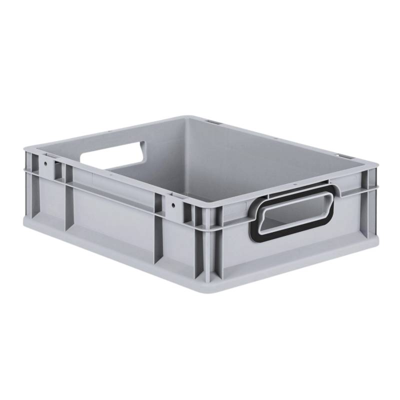 PROREGAL Eurobox Nextgen Color HxBxT 12x30x40cm 11 Liter Griffe Schwarz Offen Grau Eurobehälter Transportbox Transportbehälter von PROREGAL
