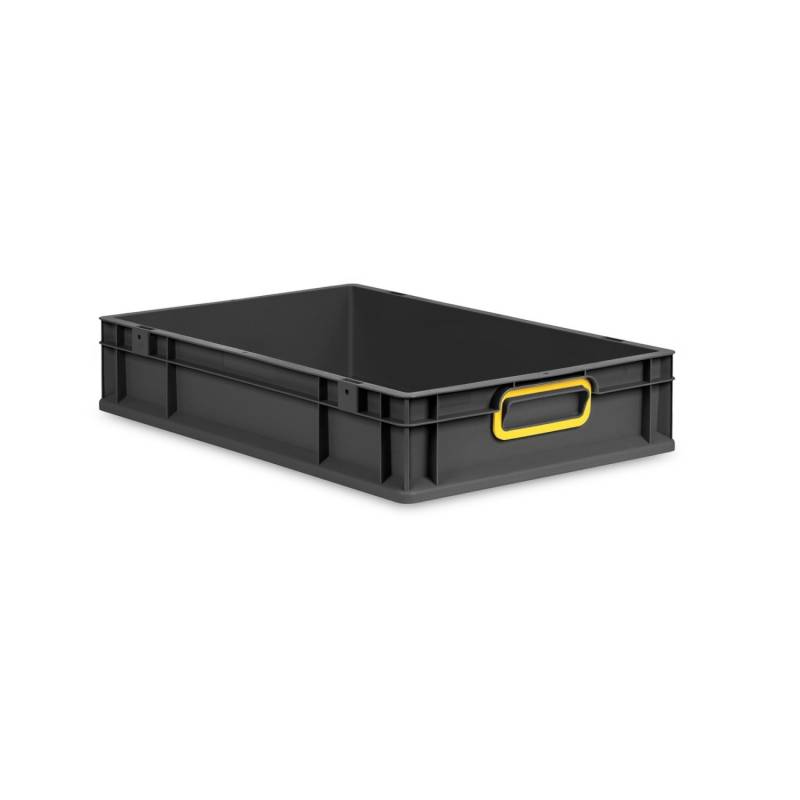 PROREGAL Eurobox Nextgen Color HxBxT 12x40x60cm 23 Liter Griffe Gelb Geschlossen Schwarz Eurobehälter Transportbox Transportbehälter von PROREGAL