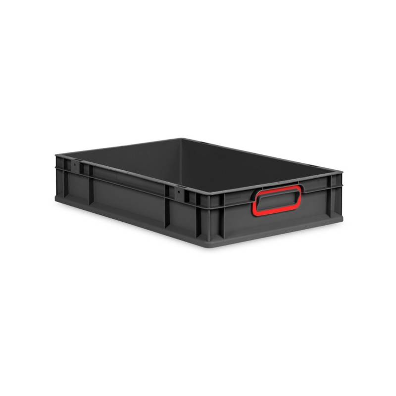 PROREGAL Eurobox Nextgen Color HxBxT 12x40x60cm 23 Liter Griffe Rot Geschlossen Schwarz Eurobehälter Transportbox Transportbehälter von PROREGAL