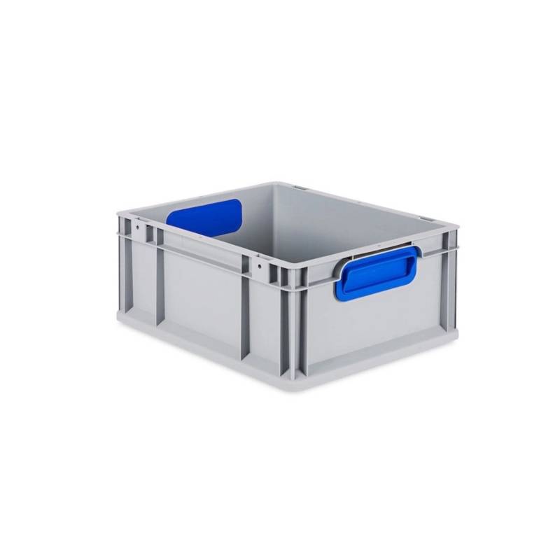 PROREGAL Eurobox Nextgen Color HxBxT 17 x 30 x 40 cm 16 Liter Griffe Blau Geschlossen Glatter Boden Eurobehälter Transportbox von PROREGAL