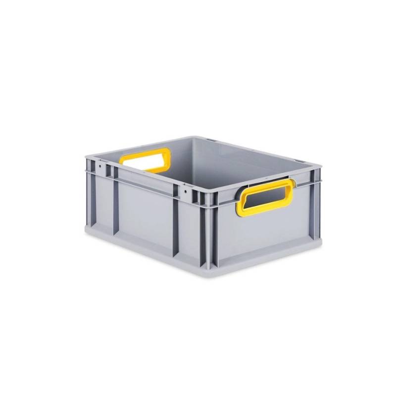 PROREGAL Eurobox Nextgen Color HxBxT 17 x 30 x 40 cm 16 Liter Griffe Gelb Offen Glatter Boden Eurobehälter Transportbox von PROREGAL