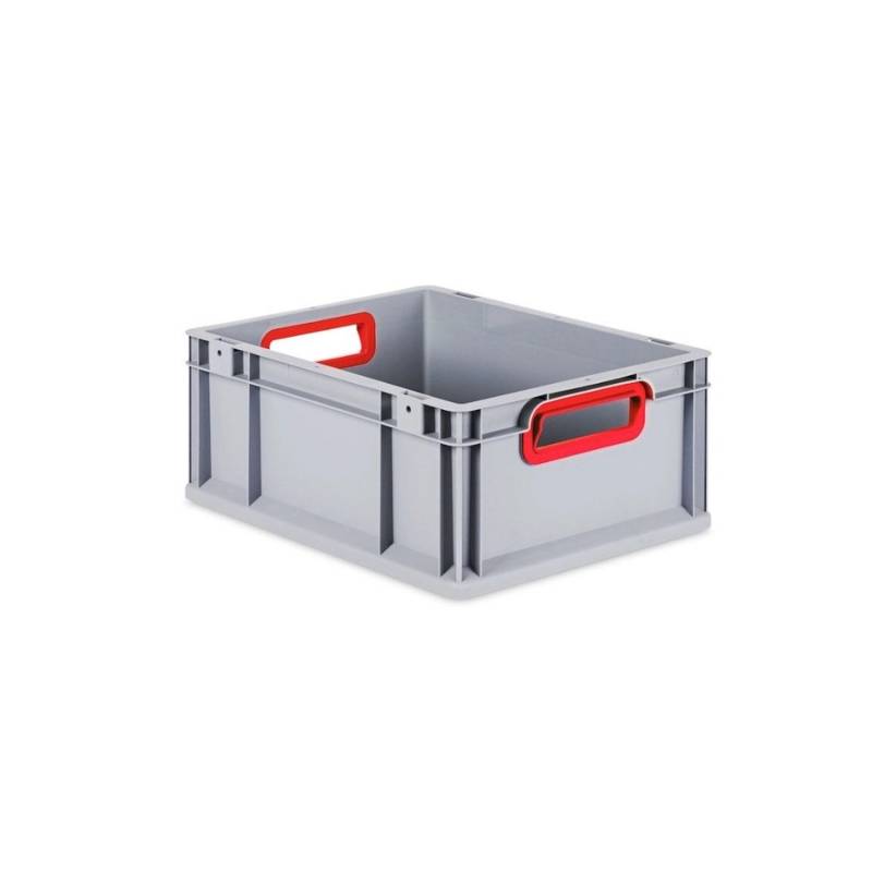 PROREGAL Eurobox Nextgen Color HxBxT 17 x 30 x 40 cm 16 Liter Griffe Rot Offen Glatter Boden Eurobehälter Transportbox von PROREGAL