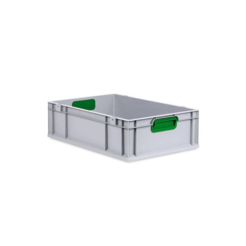 PROREGAL Eurobox Nextgen Color HxBxT 17 x 40 x 60 cm 34 Liter Griffe Grün Geschlossen Glatter Boden Eurobehälter Transportbox von PROREGAL