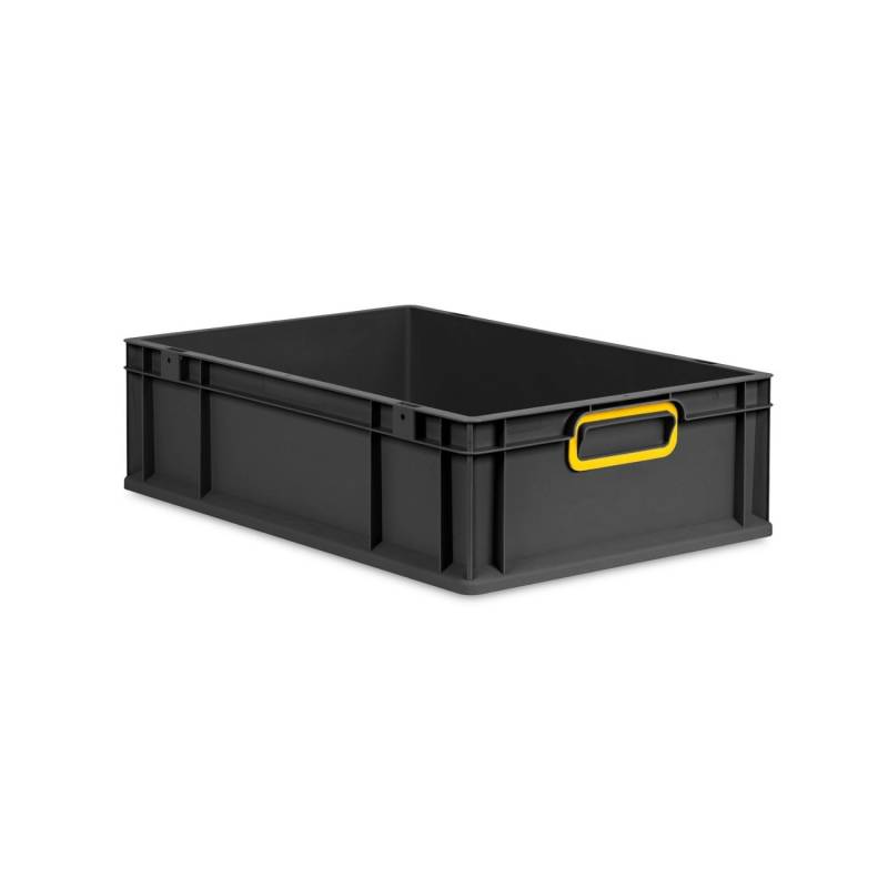 PROREGAL Eurobox Nextgen Color HxBxT 17x40x60cm 34 Liter Griffe Gelb Geschlossen Schwarz Eurobehälter Transportbox Transportbehälter von PROREGAL