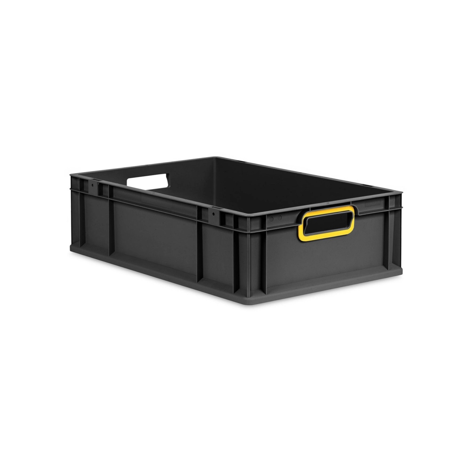 PROREGAL Eurobox Nextgen Color HxBxT 17x40x60cm 34 Liter Griffe Gelb Offen Schwarz Eurobehälter Transportbox Transportbehälter von PROREGAL