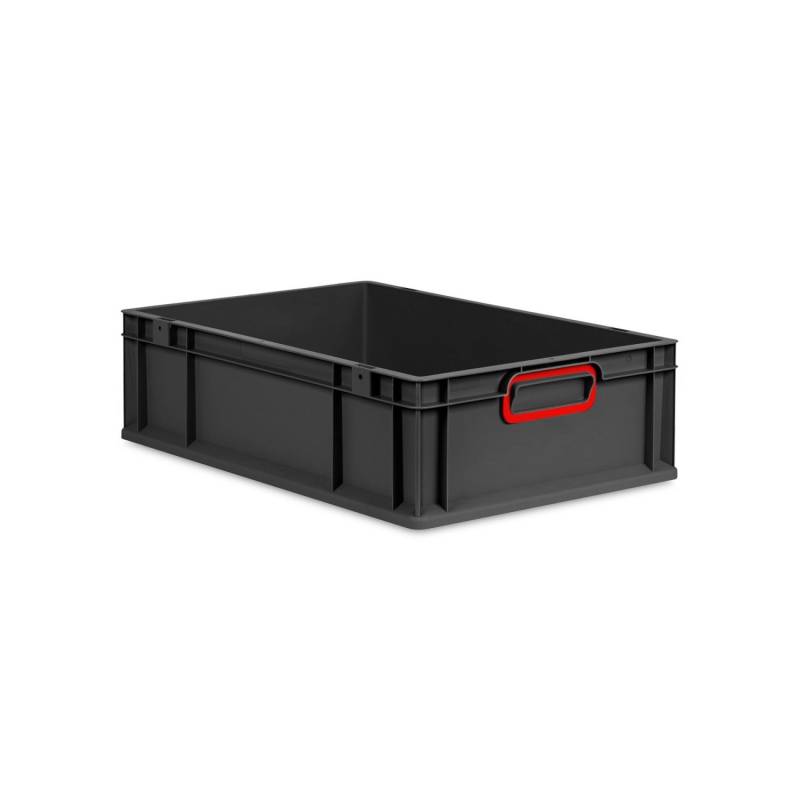 PROREGAL Eurobox Nextgen Color HxBxT 17x40x60cm 34 Liter Griffe Rot Geschlossen Schwarz Eurobehälter Transportbox Transportbehälter von PROREGAL