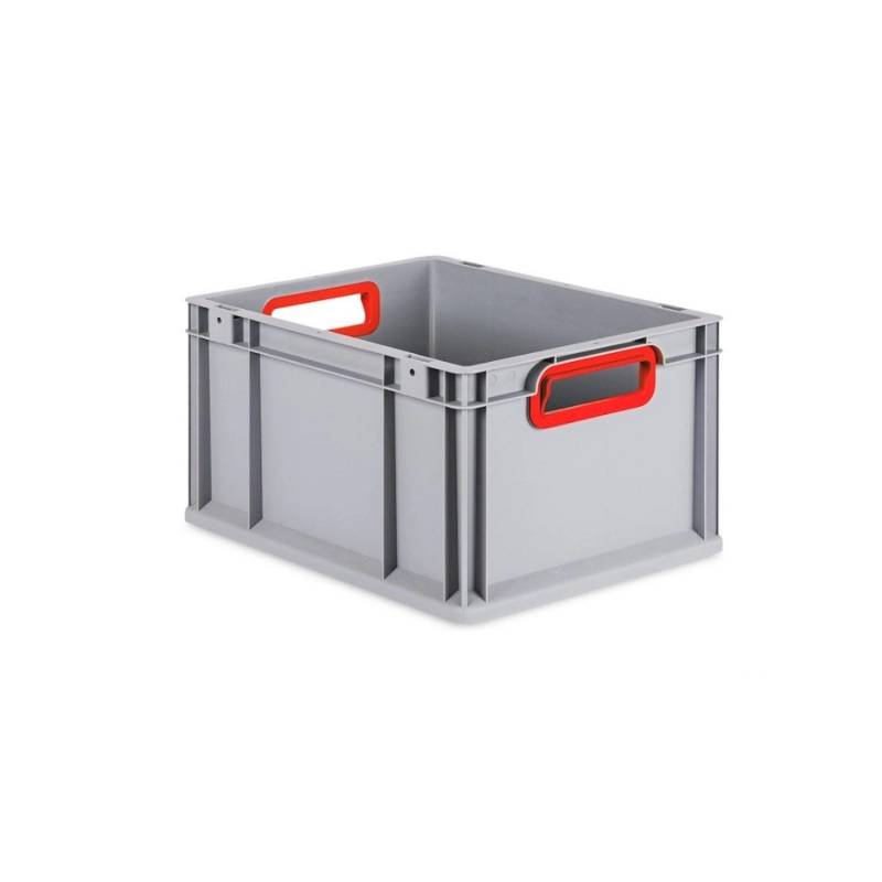 PROREGAL Eurobox Nextgen Color HxBxT 22 x 30 x 40 cm 20 Liter Griffe Rot Offen Glatter Boden Eurobehälter Transportbox von PROREGAL