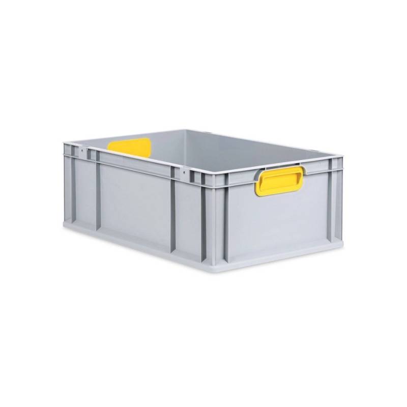 PROREGAL Eurobox Nextgen Color HxBxT 22 x 40 x 60 cm 44 Liter Griffe Gelb Geschlossen Verstärkter Boden Eurobehälter Transportbox von PROREGAL